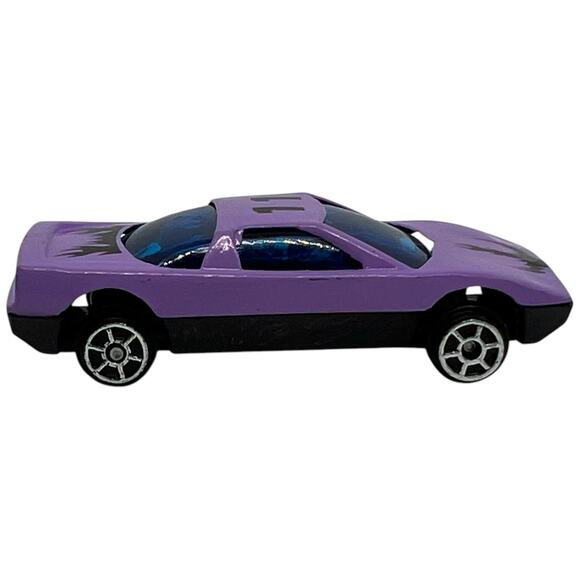 "Vintage Purple Hot Wheels No.11 Sports Car Diecast with Flame Graphics" - Picture 2 of 7